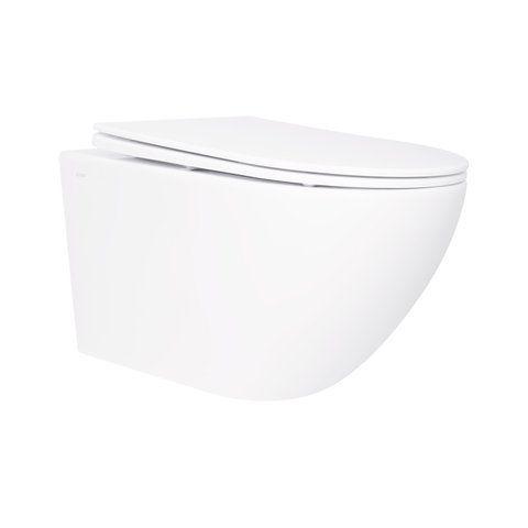 Унітаз підвісний Qtap Jay безобідковий з сідінням Soft-close QT07335176W SD00036224 фото