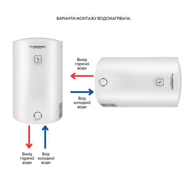 Водонагрівач електричний Thermo Alliance 80 л універсальний, мокрий ТЕН 1,5 кВт D80VH15Q3 SD00042057 фото