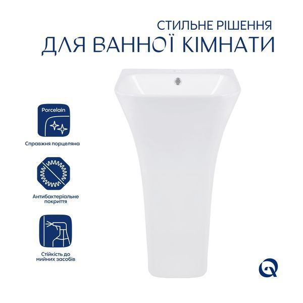 Раковина для підлоги моноблок Qtap Crow 445x420x840 White QT0511G315WN SD00053087 фото