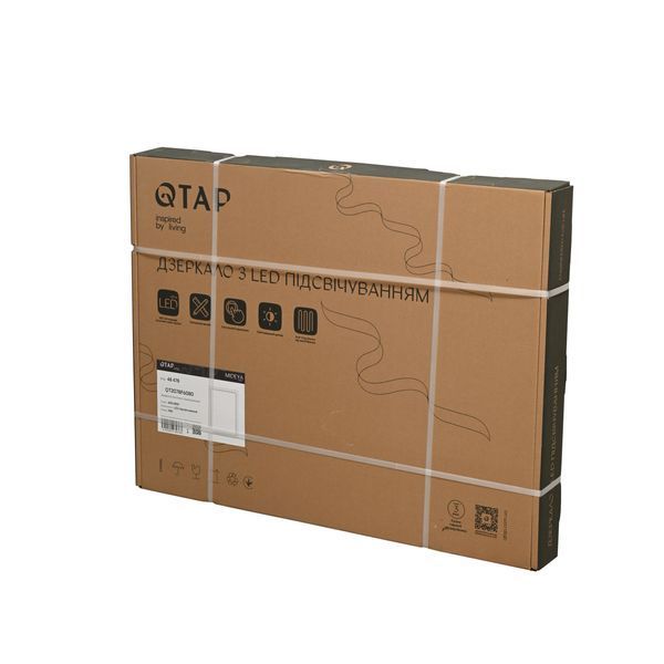 Дзеркало Qtap Mideya (MI2) 600х800 з LED-підсвічуванням Touch, з антизапотіванням, димером, рег. яскравості QT2078F6080 SD00054602 фото