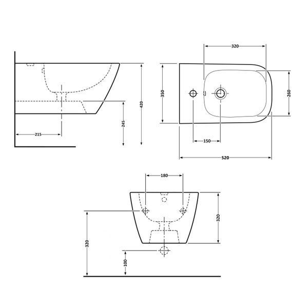 Біде підвісне Qtap Tern 520x350x320 White QT17551303GW SD00042537 фото