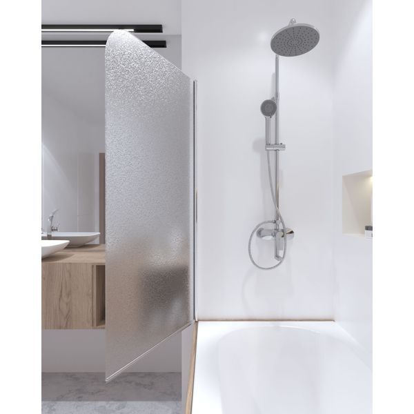 Штора на ванну Qtap Standard CRM407513APL скло Pear 6 мм, 75х140 см, ліва SD00039718 фото