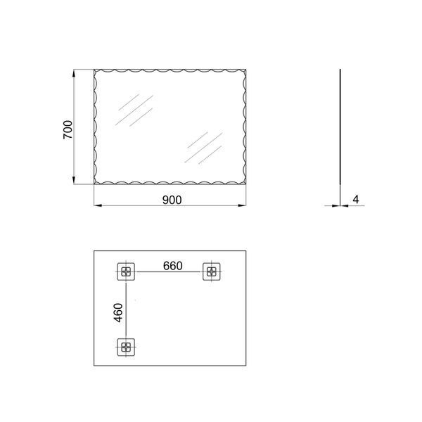 Дзеркало Lidz Wawel 140.07.12 (2) 700х900 настінне прямокутне LD78WA7090 SD00052528 фото
