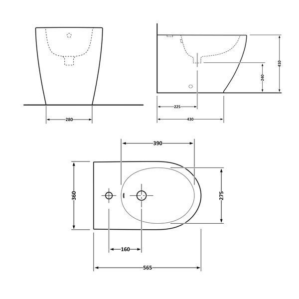 Біде підлогове Qtap Robin 560x355x410 White QT13441381W SD00042539 фото