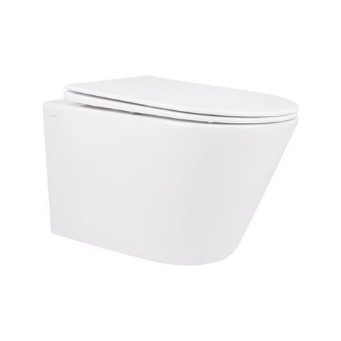 Унітаз підвісний Qtap Swan безобідковий з сідінням Soft-close QT16335178W SD00036227 фото
