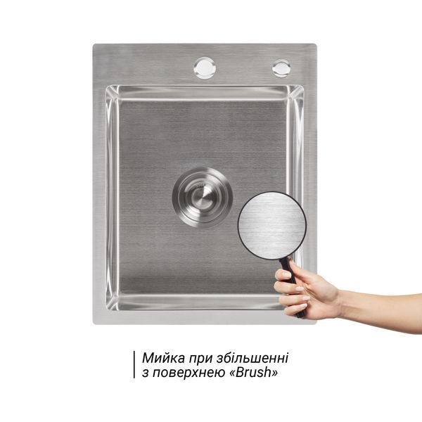 Мийка для кухні інтегрована Lidz Handmade H4050 (LDH4050BRU39258) Brushed Steel 3,0/1,0 мм SD00045362 фото