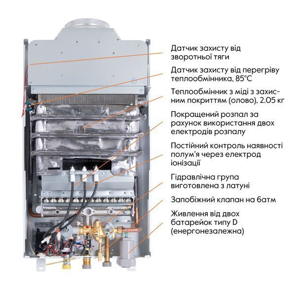 Колонка газова димохідна Thermo Alliance JSD20-10CR 10 л White SD00024547 фото