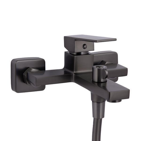 Змішувач для ванни Qtap Gemini (з душовим гарнітуром) QTGEM259GMB45684 Gunmetal Black PVD SD00051808 фото