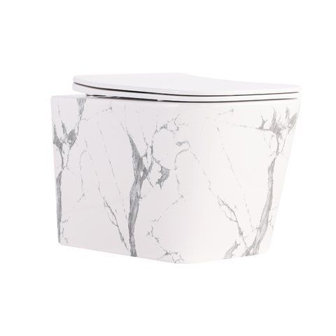 Унітаз підвісний Tern Ultra Quiet 490&times;365&times;325 мм, Marble, з сидінням Slim Duroplast / Soft-close / Quick Release QT17332303ASMR Qtap SD00054291 фото
