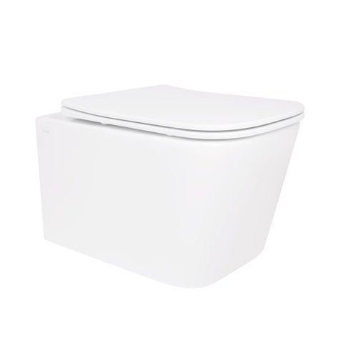 Унітаз підвісний Qtap Crow безобідковий з сідінням Soft-close QT05335171W SD00051248 фото