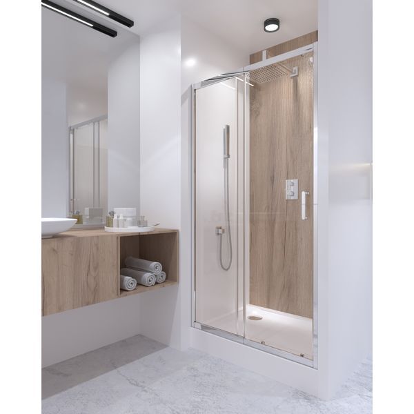 Душові двері в нішу Qtap Taurus CRM201-11.C6 97-108x200 см, скло Clear 6 мм, покриття CalcLess SD00039722 фото