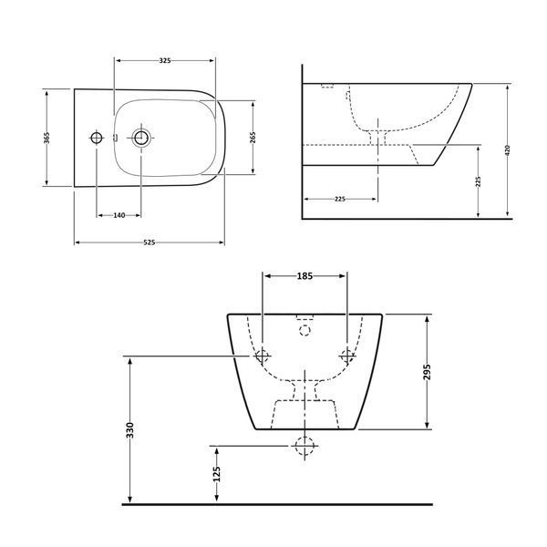 Біде підвісне Qtap Crow 520х360х290 White QT05555370W SD00040387 фото