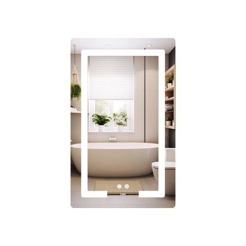 Дзеркало Lidz Kubis (KU2) 500х800 з LED-підсвічуванням Touch, з антизапотіванням, з димером, рег. яскравості LD78LF936508048448 SD00054572 фото