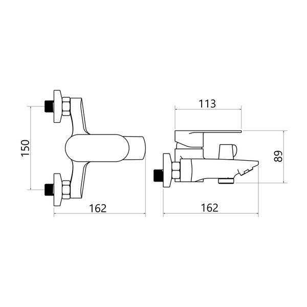 Змішувач для ванни Lidz Tani 0061 (з душовим гарнітуром) (k40) LDTAN0061CRM44963 Chrome SD00051087 фото