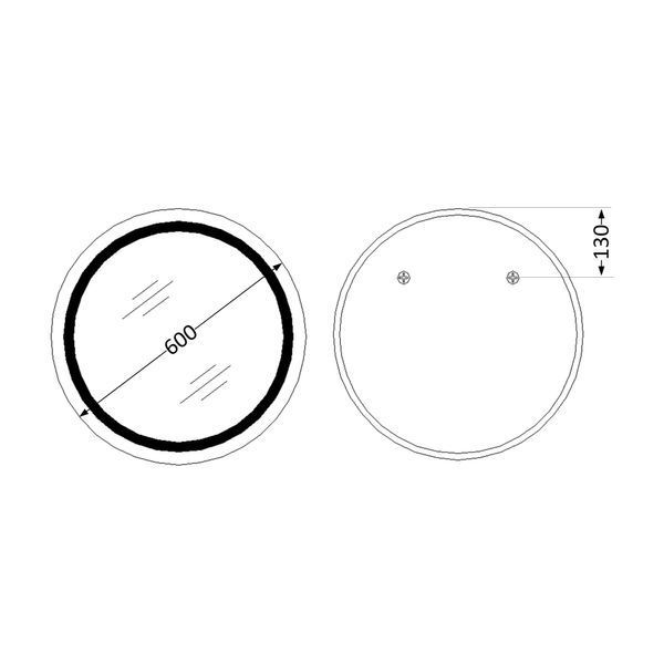 Дзеркало Qtap Taurus R600 з LED-підсвічуванням Touch, з антизапотіванням, з димером, рег. темп. кольору (3000-6500K) QT2478R607 SD00052314 фото