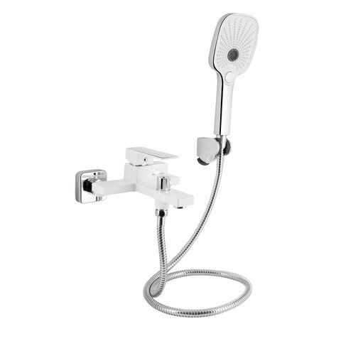 Змішувач для ванни Qtap Gemini (з душовим гарнітуром) QTGEM259CRW45683 Chrome/White SD00051807 фото