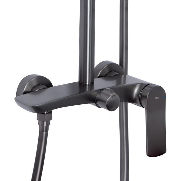 Душова система для душу Qtap Slavonice на два споживача QTSLA110GMB45913 Gunmetal Black PVD SD00052037 фото