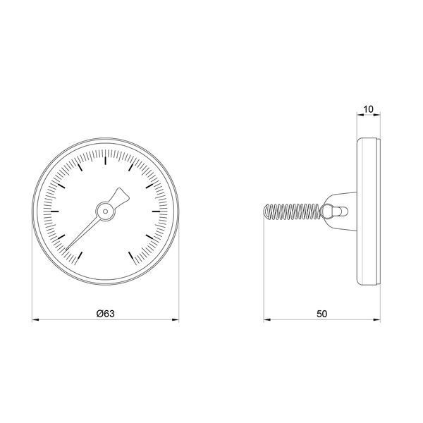 Термометр Thermo Alliance Standart 120&deg;С 63 мм накладний SD175 SD00021367 фото