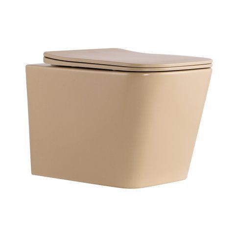 Унітаз підвісний Tern Ultra Quiet 490&times;365&times;325&nbsp;мм, Beige, з сидінням Slim Duroplast / Soft-close / Quick Release QT17332303ASSB Qtap SD00054290 фото
