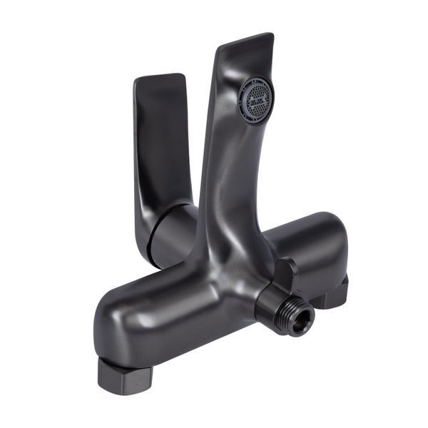 Змішувач для ванни Qtap Vlasta New (з душовим гарнітуром) QTVLA259GMB45643 Gunmetal Black PVD SD00051767 фото