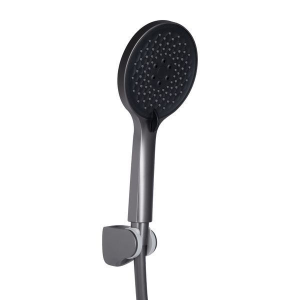 Змішувач для ванни Qtap Vlasta New (з душовим гарнітуром) QTVLA259GMB45643 Gunmetal Black PVD SD00051767 фото