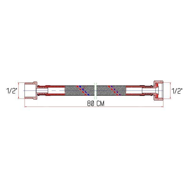 Гнучка підводка для води Thermo Alliance Forte ВЗ 80 см SF382W80 SD00002776 фото