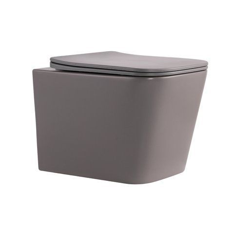 Унітаз підвісний Tern Ultra Quiet 490&times;365&times;325 мм, Stone Grey, з сидінням Slim Duroplast / Soft-close / Quick Release QT17332303ASSG Qtap SD00054289 фото